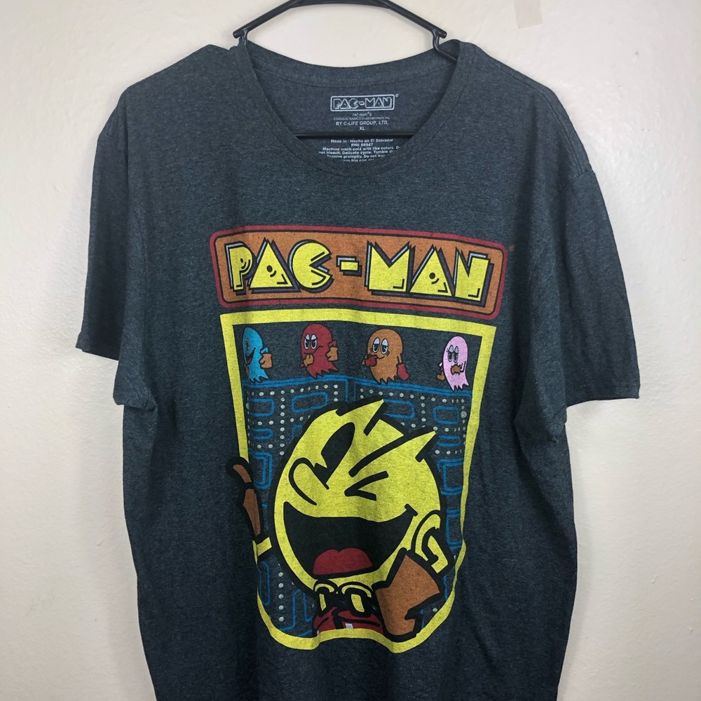 Heather Charcoal PAC MAN Graphic Tee Sz. XL